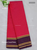 Premium Arani Pattu Checks Plain Border Pink Wine