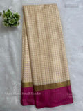 Arani Pattu Small Border Checks Plain Border Sandal Pink