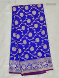 Banarasi Silk Flowers Flower Dual Shade Blue Gold