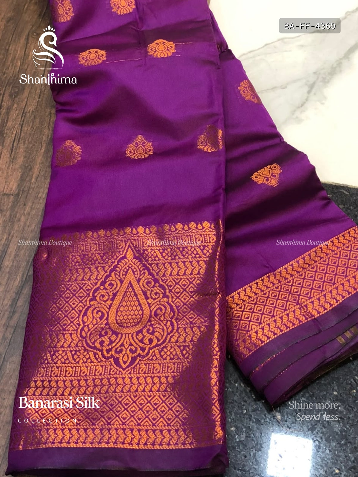 Banarasi Silk Flowers Flower  Light Violet Copper Color