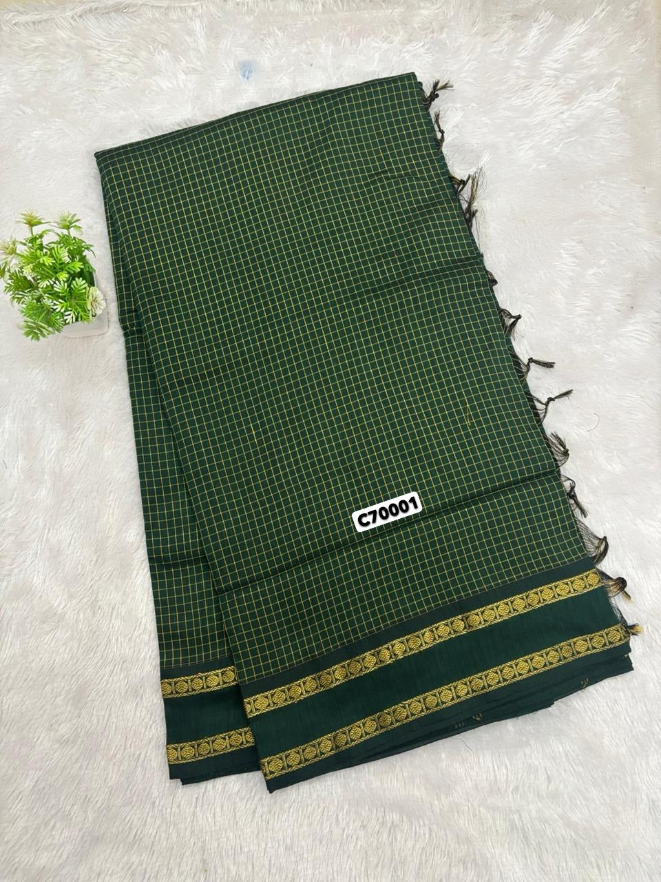 Arani Cotton Checked Green