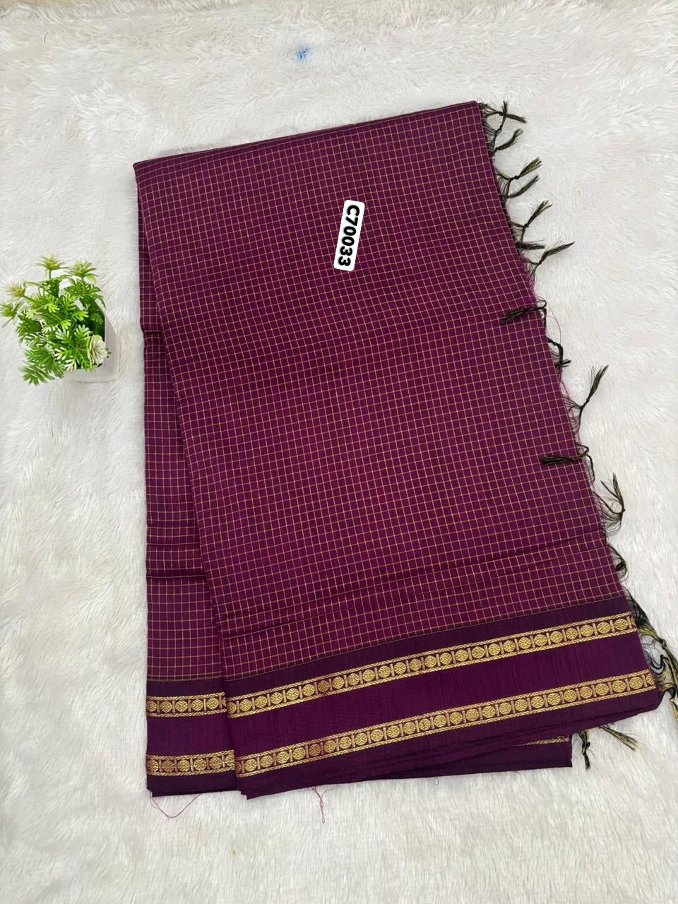 Arani Cotton Checked Magenta