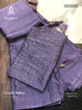 Crush Chiffon  Plain Plain Border Lavender Lavender