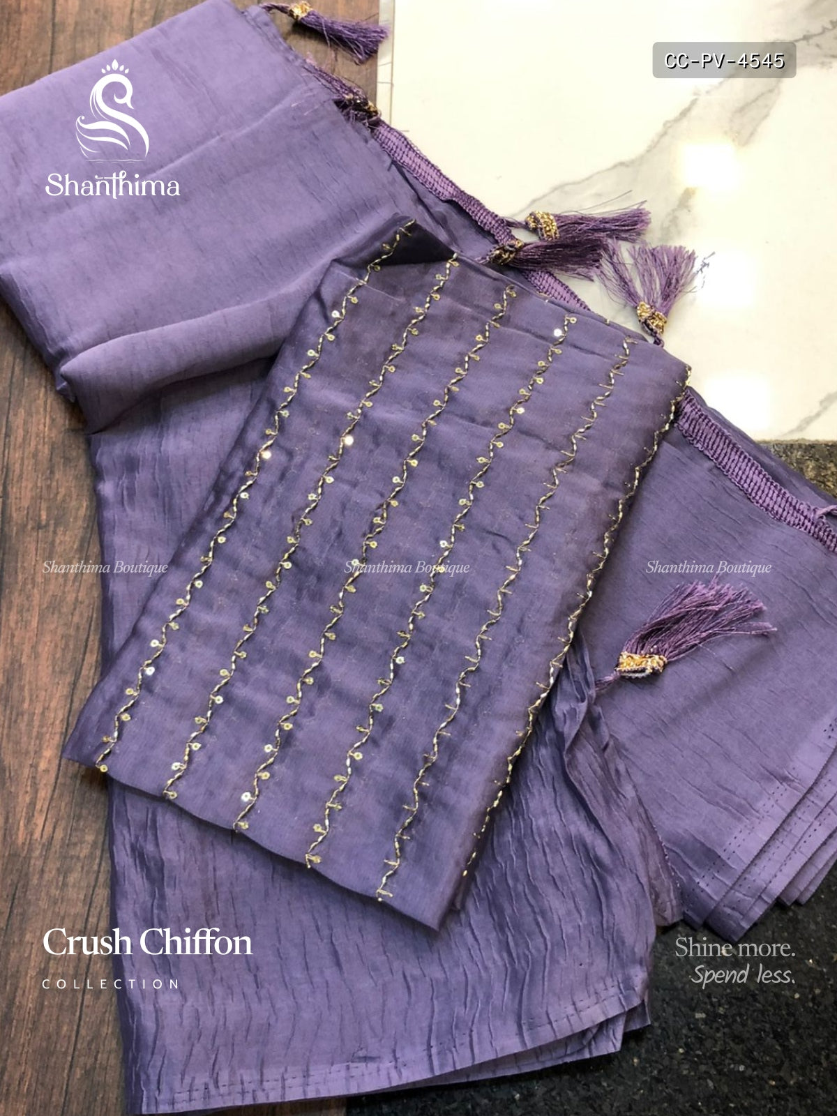Crush Chiffon  Plain Plain Border Lavender Lavender