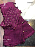 Crush Chiffon  Plain Plain Border Wine Wine