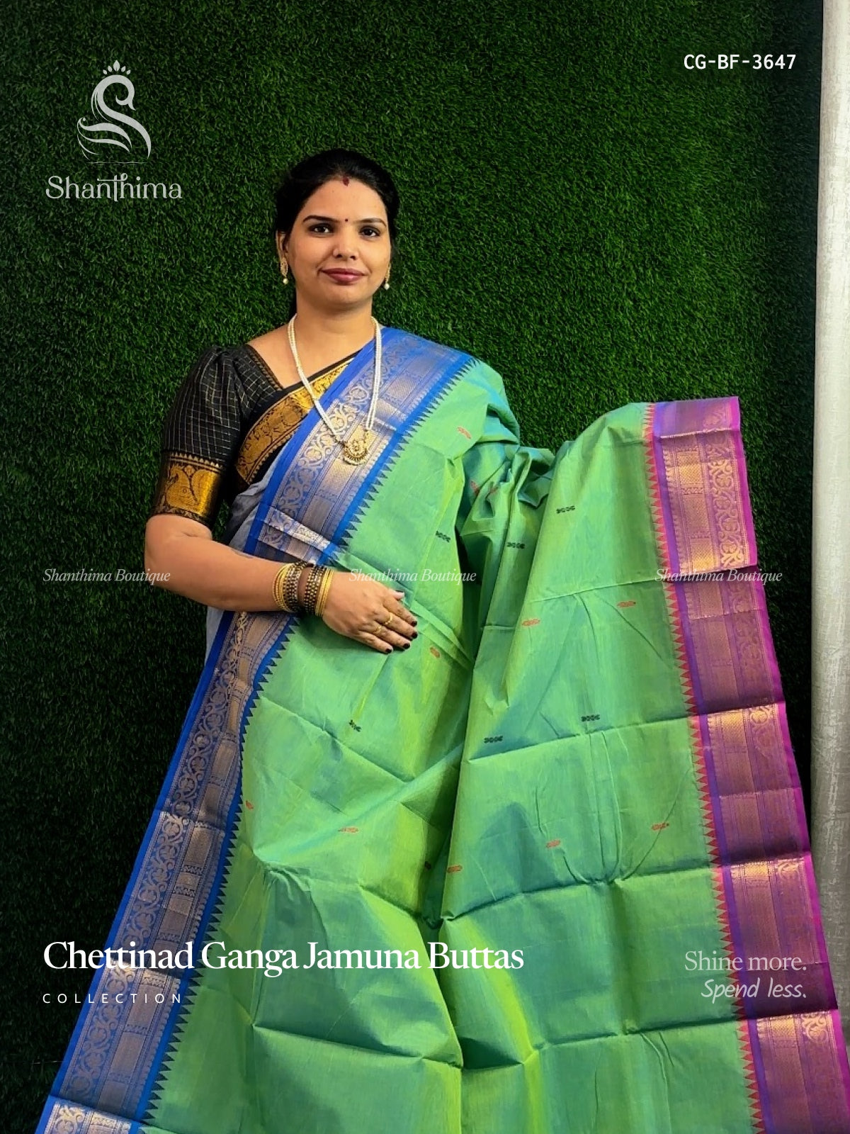 Chettinad Cotton Ganga Jamuna Buttas Flower Dual Shade Yellow Pink
