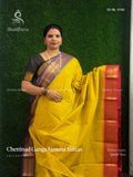 Chettinad Cotton Ganga Jamuna Buttas Mango Flower Motif Dual Shade Yellow Pink