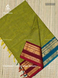 Chettinad Cotton Ganga Jamuna Checks Peacock Chakra Elachi Green Red