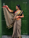 Chettinad Cotton Ganga Jamuna Checks Peacock Chakra Dark Gray Black
