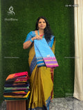 Chettinad Cotton Ganga Jamuna Plain Chakra Sky Blue Dual Shade Violet