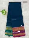 Chettinad Cotton Ganga Jamuna Plain Peacock Chakra Peacock Blue Magenta