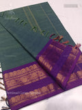 Chettinad Cotton Ganga Jamuna Plain Mango Flower Peacock Blue Violet