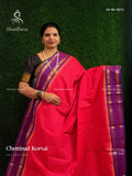 Chettinad Cotton Korvai Peacock Chakra Pink Violet