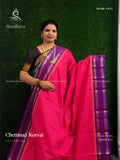 Chettinad Cotton Korvai Peacock Chakra Onion Pink Violet