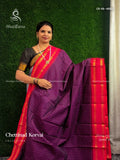 Chettinad Cotton Korvai Peacock Chakra Wine Pink
