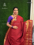 Chettinad Cotton Plain Peacock Elephant Red Red