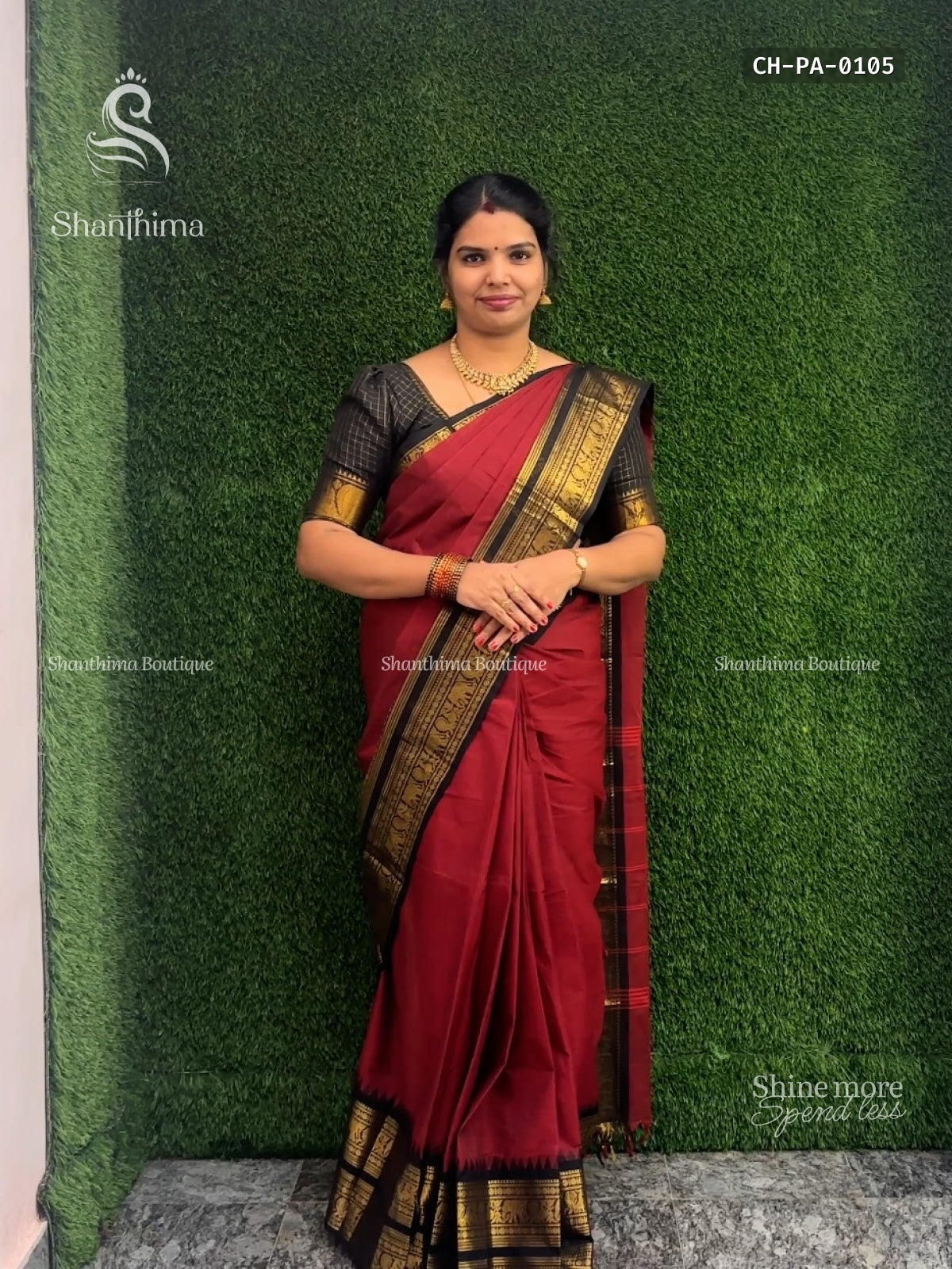Chettinad Cotton Plain Peacock Elephant Red Black