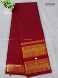 Chettinad Cotton Plain Peacock Elephant Red Gold