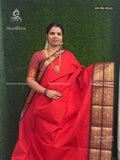 Chettinad Cotton Plain Peacock Elephant Red Maroon