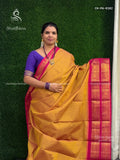 Chettinad Cotton Plain Peacock Elephant Yellow Pink