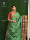 Chettinad Cotton Plain Peacock Elephant Green Maroon