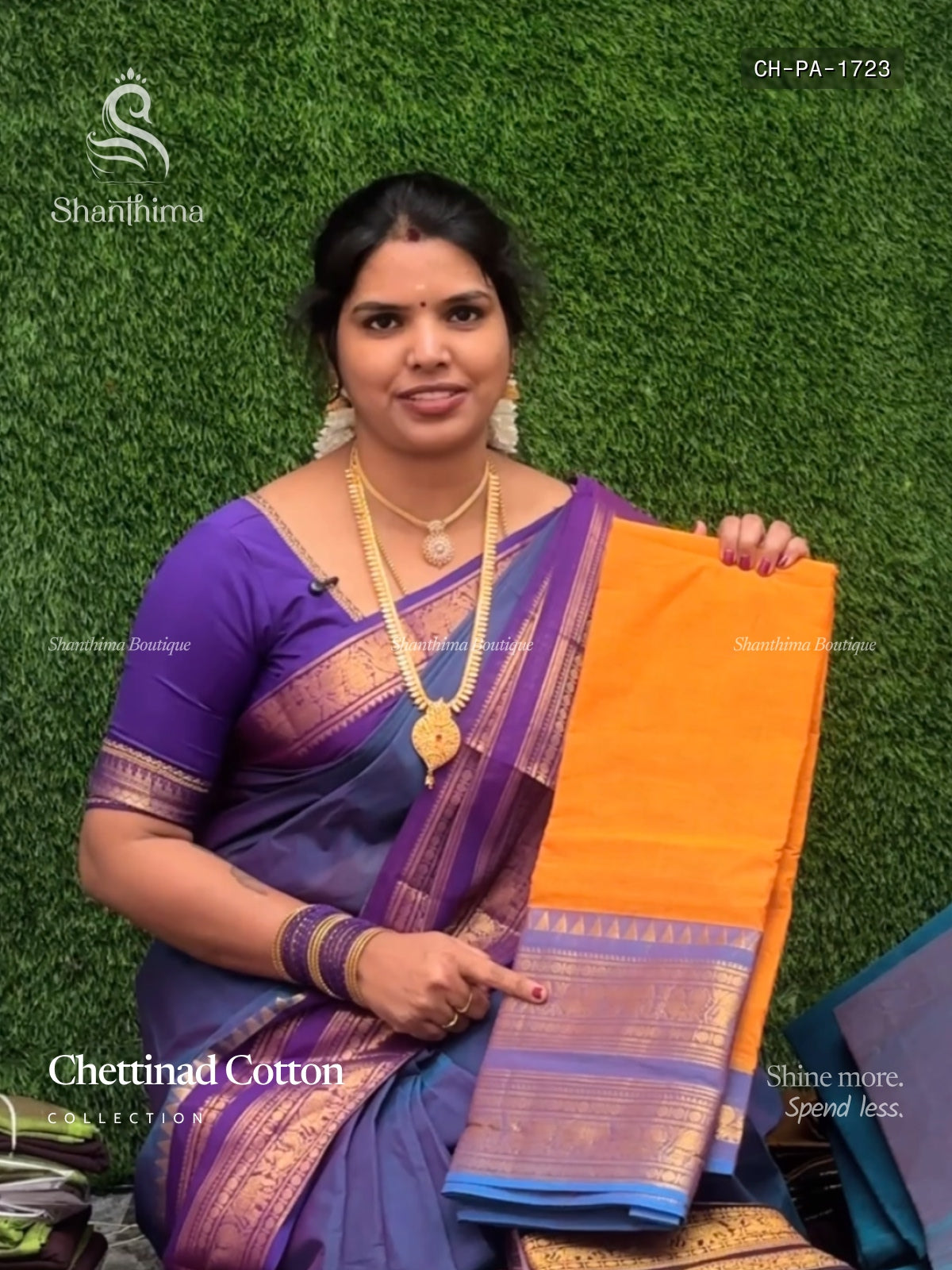Chettinad Cotton Plain Peacock Elephant Mango Sky Blue