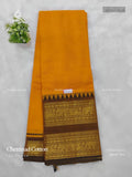 Chettinad Cotton Plain Peacock Elephant Mango Light Brown