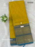 Chettinad Cotton Plain Peacock Elephant Lemon Dual Shade Blue