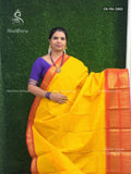 Chettinad Cotton Plain Peacock Elephant Vibrant Yellow Pink