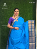 Chettinad Cotton Plain Peacock Elephant Rama Blue Peacock Blue