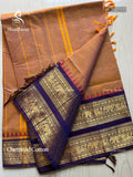 Chettinad Cotton Plain Peacock Elephant Dual Shade Blue Violet