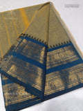 Chettinad Cotton Plain Peacock Elephant Dual Shade Blue Rama Blue
