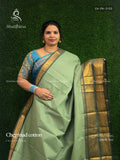 Chettinad Cotton Plain Peacock Elephant Light Green Olive Green