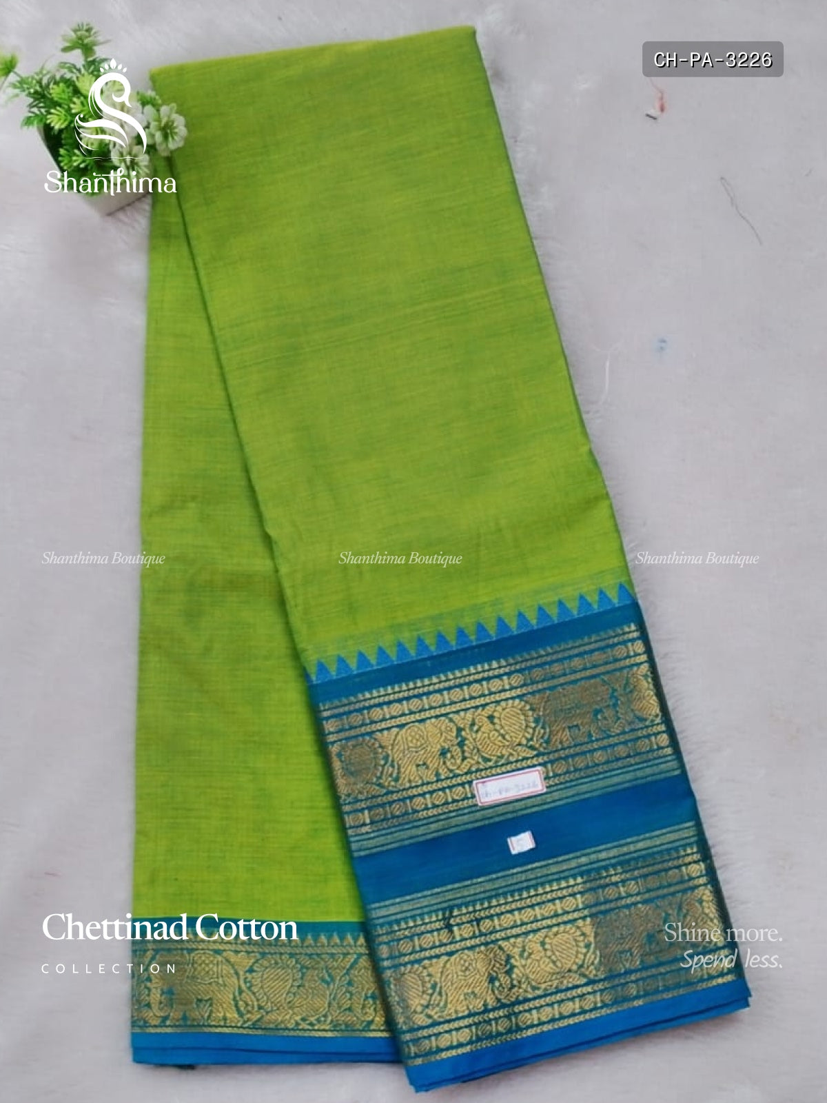 Chettinad Cotton Plain Peacock Elephant Parrot Green Rama Blue
