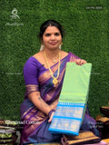 Chettinad Cotton Plain Peacock Elephant Dual Shade Green Rama Blue