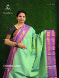 Chettinad Cotton Plain Peacock Dual Shade Green Magenta