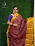 Chettinad Cotton Plain Peacock Elephant Maroon Mustard