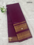 Chettinad Cotton Plain Peacock Elephant Magenta Gold
