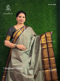 Chettinad Cotton Plain Peacock Elephant Dark Gray Dark Brown