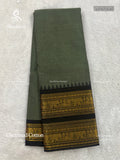 Chettinad Cotton Plain Peacock Elephant Paasi Green Black