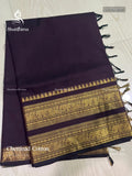 Chettinad Cotton Plain Peacock Elephant Dual Shade Blueberry Gold