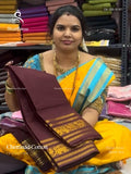 Chettinad Cotton Plain Peacock Big Border Maroon Gold