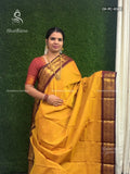 Chettinad Cotton Plain Chakra Yellow Maroon
