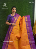 Chettinad Cotton Plain Chakra Dual Shade Mustard Magenta