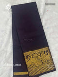 Chettinad Cotton Plain Chakra Coffee Brown Gold