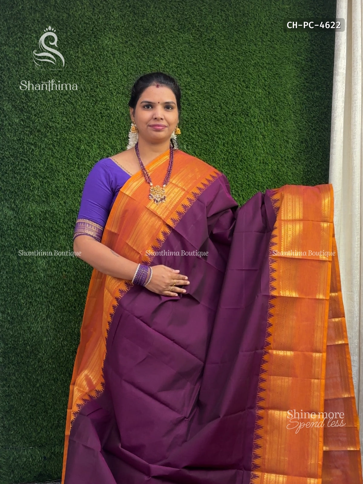 Chettinad Cotton Plain Chakra Wine Rust