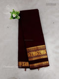 Chettinad Cotton Plain Diamond Stone Peacock Maroon Gold