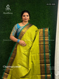 Chettinad Cotton Plain Peacock Elephant Parrot Green Black