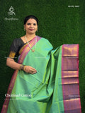 Chettinad Cotton Plain Peacock Elephant Dual Shade Green Magenta