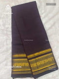 Chettinad Cotton Plain Elephant / Heart  Coffee Brown Gold